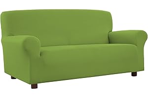 BANZAII TEXTILE INNOVATOR ONLINE Banzaii Copridivano 2 Posti Verde Chiaro - Elasticizzato Antimacchia - Estensibile da 100 a 150 cm con braccioli sagomati - Made in Italy