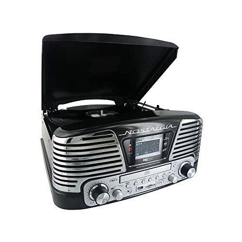 BigBen TD79NM - Tocadiscos (pantalla LCD, 230 V, 50 Hz, USB, 3.5 mm, MP3, AM/FM, tarjeta SD/MMC), color negro (Reacondicionado)