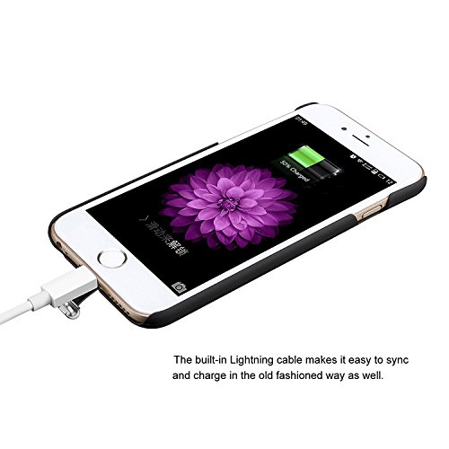 Antye Qi Wireless Charger Charging Receiver Case Back Cover [No Built-in Battery] with Flexible Lightning Connector for iPhone 6/ 6S