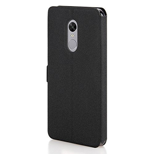 Funda Redmi Note 4X  Shanphone Funda folio Carcasa con Funcion de Ventana  Soporte plegable  Doble cierre magn  tico para Xiaomi Redmi Note 4X  Negro