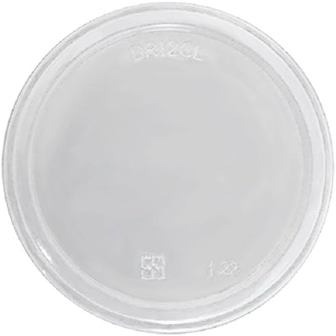 Karat Earth FP-DCL117-PLA Flat Lid for 8 oz. to 32 oz. PLA Round Deli Container, 0.47" Height, 4.5" Width, 4.5" Length (Pack of 500)