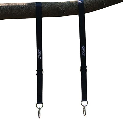 IFREE Tree Swing Straps Set, Safety Swing Handing Rope, Easy &amp; Fast Swing Hanger Installation to Tree, Holds up to 1760 Pounds Swing Tie With 2 Strap &amp; Snap Stainless Steel Carabiner Hooks- Black