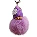 Price comparison product image TAOtTAO Cute Fur Fluffy PomPom Sleeping Baby Doll Key Chains Keyrings Bags Charm Pendant (Purple)