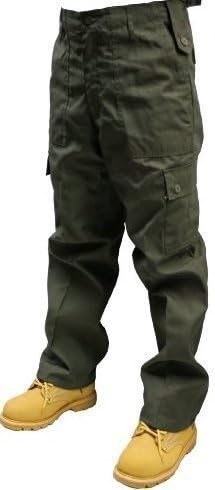 Adults Army Olive Cargo Trousers Sizes W30"-50", L30"&amp;32" (W44 L32)