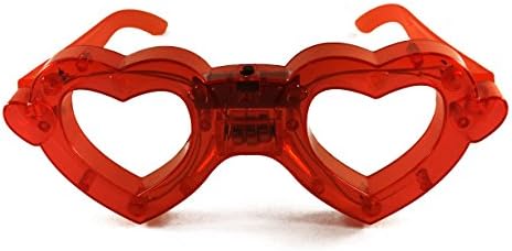 LED GLASSES, LIGHT UP, GLOWING,PARTY AND CLUB GLASSES HEART SHAPE AND IN DIFFERENT COLOR (Red)