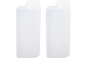 Keshow 2Pcs 600ml 2-Stroke Oil Petrol Fuel Mix Bottle for Chainsaws, Ironworking Machines - Plastic, Reusable, Slim Neck Bottle