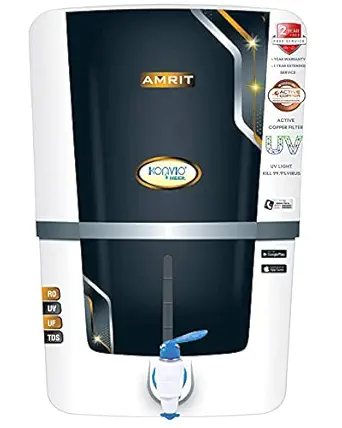 Konvio Neer Amrit Low Maintenance/Installation Free RO+UV+UF+TDS Adjuster Water Purifier with Advance UV and High 3000 TDS (Amrit)