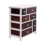 Rebecca Srl Kommode Schubladenschrank Schubladenkommode Sideboard 7 Schubladen Paulownienholz mehrfarbig Knöpfen Shabby Look Schlafzimmer Wohnräume (Code RE4336) - 3