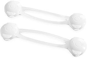 Hauck Close Me 2 - Cerradura Seguridad Protector Pestillo de Cajón y Armarios, Seguridad Universal 15 cm, Fijación sin Usar Taladro, 2 Unidades, Blanco