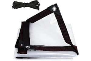 DUOJIN Wodoodporna plandeka, wodoodporna plandeka PE, wiatroszczelna, osłona wojskowa 2m x 2m przezroczysta