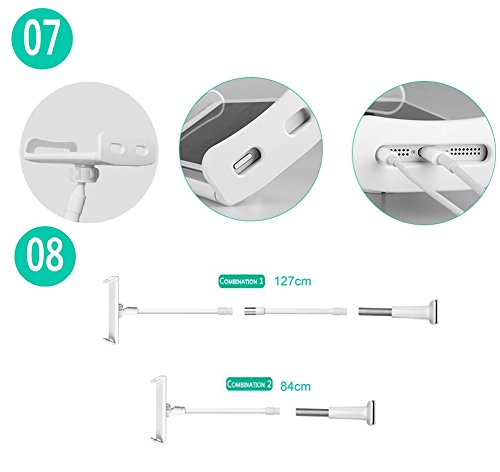 TOAOB Rosa 360 Drehen Handyhalter Desktop-Ständer 84-127cm Flexibel Langen Arm Schwanenhals Halterung Tablet Halterung für 4-10,6 Zoll Android und Apple Device - 6