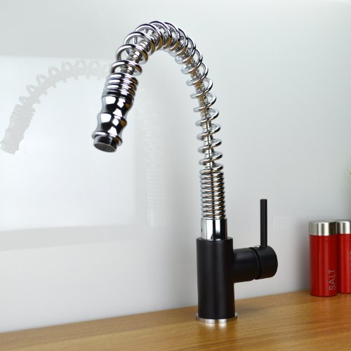 Enki Küche Spültischbatterie Pull Out Spray Düse Schwarz & Chrom Modern Neue Swiss Pro - 4