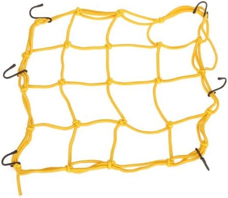 jileSM Motorcycle Cargo Net 6 Hooks Luggage Package Cargo Net - Yellow