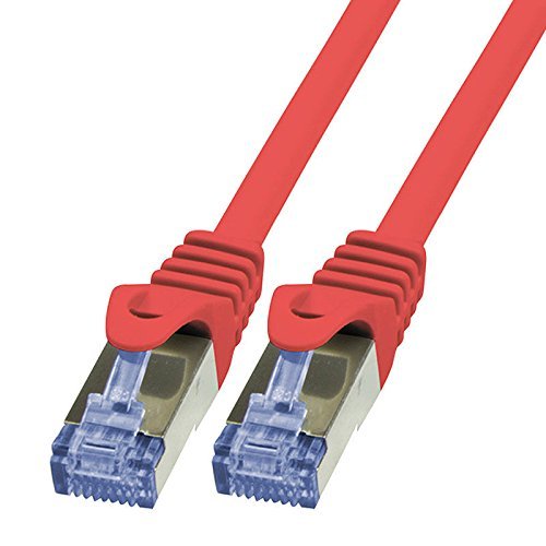 BIGtec 1m Netzwerkkabel Patchkabel Ethernet LAN DSL Patch Kabel Gigabit rot ( 2x RJ-45 Anschluß , CAT6a , doppelt geschirmt SFTP ) 1 Meter