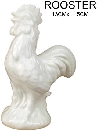 SHANGHAIPAVILION DZ-10 Feng Shui Large Chinese Zodiac Animals Ceramic Figurines and secret friend for Rooster