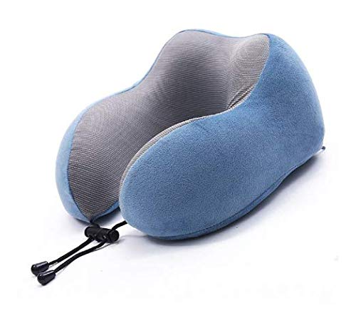 Preisvergleich Produktbild FJSMSD Kissen Reisekissen Baumwolle Nackenhaube Kissen Auto Hals Stützbüro Flugzeuge Zimmer Schule Camping Blau