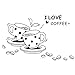 Price comparison product image Da.Wa Black Coffee Cups Wall Art Stickers I LOVE COFFEE Vinyl Coffee Sticker Decal Decoration for Kitchen Cafe Restaurant DIY