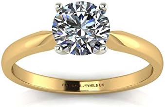 Precious Jewels UK - DIAMOND Solitaire Engagement Ring D SI 1ct 18ct Yellow Gold - Certificate AGI