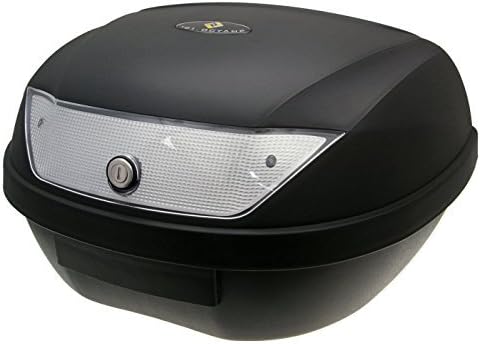 Top Case Box 51L Black/Reflector White with Universal Mounting Bracket for Scooter, Moped, Motorcycle