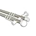 Produktbild Interdeco Gardinenstange Edelstahl-Optik / Weiß zweiläufig aus Metall 20 mm Ø Prestige Luino, 280 cm