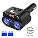 Price comparison product image 150W Car Charger, 12V/24V 2-Socket Cigarette Lighter Adapter Multi Power Car Splitter 18W PD Type C Fast Car Charger with 6.8A Dual USB Outlet for GPS, Dash Cam, Sat Nav, iPhone, Android, iPad, Tablet