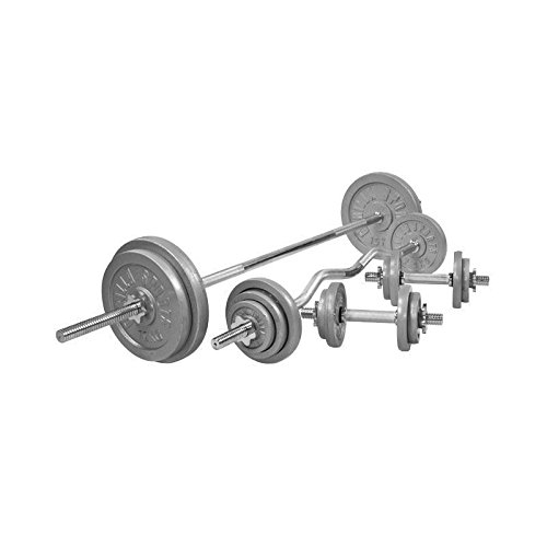 Gorilla Sports Hantelbank mit Hantelset Universal Kraftstation mit 108kg Gusseisen, 10000130 - 6