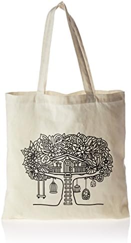 Stamped Canvas Tote To Color-Tree House
