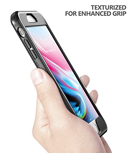iPhone 7 / iPhone 8 Case, POETIC Revolution Series [Premium Rugged][Shock Absorption & Dust Resistant] Complete Protection Hybrid Case w/ Built-In Screen Protector for Apple iPhone 7 / iPhone 8 (2017) Black