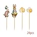 Produktbild Wanfor Easter Bunny Cake Cupcake Toppers Rabbit Duck Egg Party Supplies Kid 24Pcs Picks