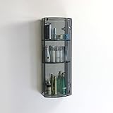 PuTwo 601420326741 Kitchen/Bathroom/Living Room Wall Cabinet Black, Clear