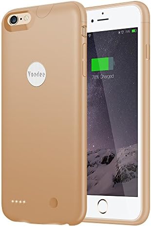 iPhone 6/6s Battery Case, Ultra Slim Charger Case Portable External Phone Charging Case 2500mAh Prime Rechargeable Power Bank Juice Pack for Apple iPhone 6/6s, Support All Headphones-Gold