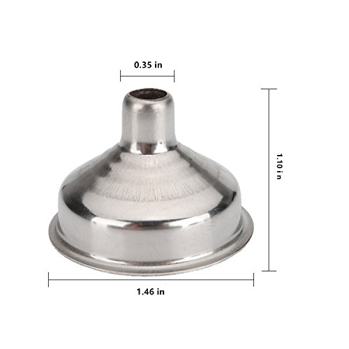 Edelstahl Mini Trichter für ätherisches Öl Flaschen/Fläschchen – 6 Stück – Ø 1,4 in - 2