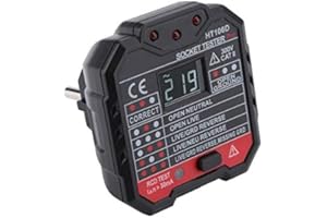 SEAFRONT Tester gniazdek wtykowych, Ht106B wielofunkcyjny tester do gniazd sieciowych (leck Rcd Test/wskaźnik napięcia Lcd) z wyświetlaczem Lcd (eu Ht106B)