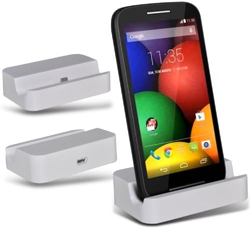 (White) Samsung Galaxy Alpha, Samsung SM-G850F, Samsung Galaxy Alfa, Samsung Galaxy S5 mini, Samsung SM-G800F, Samsung SM-G800HE Portable Desktop Charger Dock Stand Exclusive To Synamatic Accessories