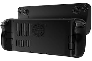 Hzxkqmil Ersatz-Rückplatte Gehäuse Faceplates für Steam Deck/Steam Deck OLED, Handheld-Konsole DIY Gehäuse mit Kühlung Vent Wärmeableitung (Schwarz)