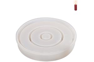 LSYYSL 1 stampo in silicone per candele, per rossetti fai da te, stampo in silicone 3D, strumenti per la produzione di portacandele, stampo rotondo in silicone, forma riutilizzabile (bianco)