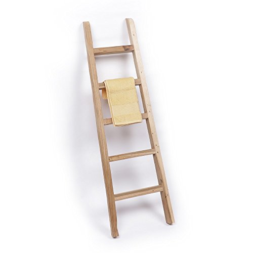 Teak Holz Handtuchleiter Badezimmer Handtuchhalter recycelt 120 cm - 4