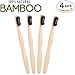 Produktbild Molyhood Bambus Zahnbürste  4er Pack BPA-freie Holzzahnbürste mit Naturborsten  in umweltfreundlicher Recyclingverpackung  Bristles with bamboo charcoal for best cleanliness
