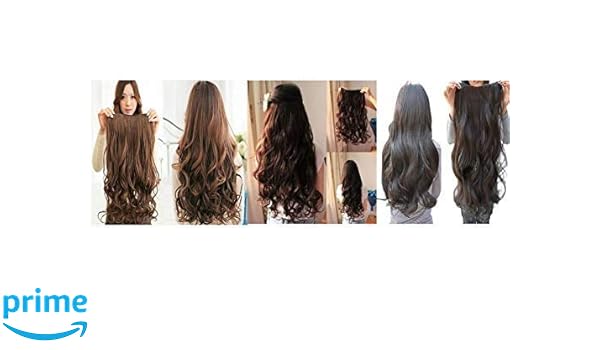 Cke Wavy Curly Full Head Synthetic Fibre Clip In Hair Extensions