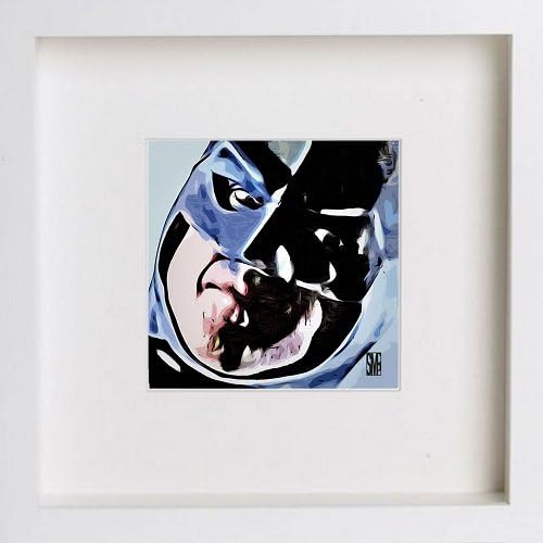 Wall Art Watercolour Print of Batman | with Stylish Contemporary 23x23cm Frame 8