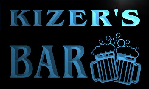w006408-b KIZER Name Home Bar Pub Beer Mugs Cheers Neon Light Sign