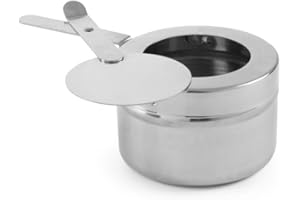 HENDI Brennpastenbehälter, 2 Stück, für Chafing Dishes, Warmhaltebehälter, Speisewärmer, Behälter, ø90x(H)60mm, Edelstahl