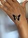 STENCILS TEMPLATE TATTOO Butterfly Flower Bird Designs Set of 2 Sheet - single use S254 255 - suitable for Henna Tattoo Glitter Tattoo and Airbrush Tattoo