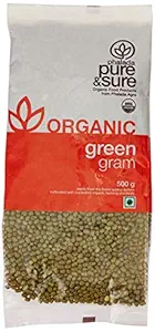 Pure & Sure Organic Green Gram Whole, 500g
