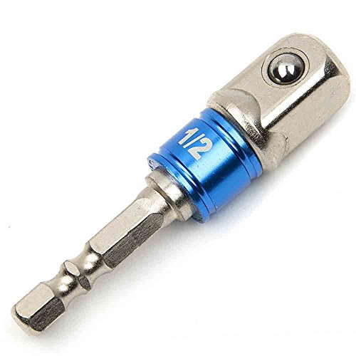 3 tlg 1/4″ 3/8″ 1/2″ Sechskant Stecknussadapter Stecknuss Adapter Steckschlüssel Schraubenschlüssel Nuss Set Verbindung Kopfverlängerung mit Farbbänder für Akkuschrauber - 6