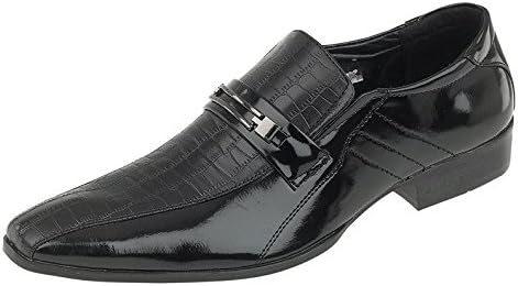 NEW MEN’S ITALIAN-INSPIRED OFFICE/WEDDING SLIP-ON SHOES IN UK SIZES 6-11[Black,UK 9/EUR 43]