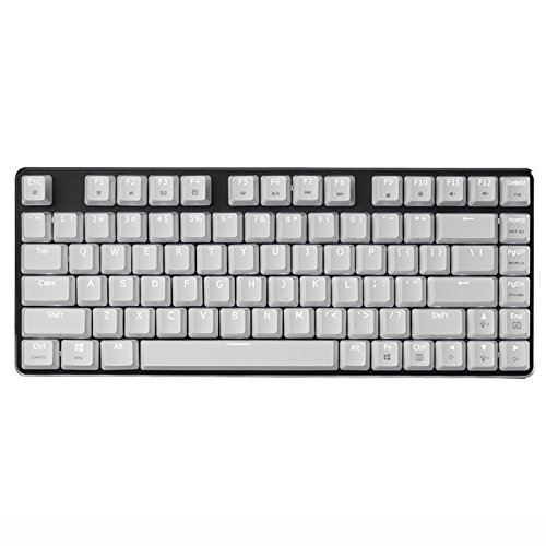 Preisvergleich Produktbild Mechanisch Gaming Tastatur Weiße Hintergrundbeleuchtung Cherry MX Blauer Schalter 82-Schlüssel Verdrahtet Mini Entwurf Tastatur - Fall Weiß Platte Schwarz Von Qisan