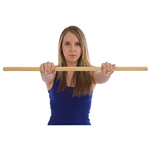 Turnstab aus Holz, Gymnastik Stab, Trainingsstab, Ø 2,4cm, natur, lackiert - 3