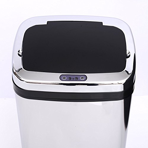 homcom 03-0024 Abfalleimer, Edelstahl, silber, 33 x 25 x 58 cm - 5