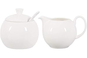 Buchensee Bricco per latte e zuccheriera, in porcellana fine, colore: bianco